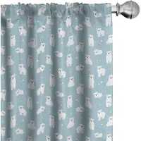 Abakuhaus Baby Voorhangen – Gordijnen – 2x75x175 cm – bleekblauw/wit, microvezel, halfdonker
