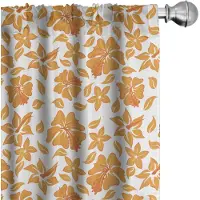 Abakuhaus Gordijnen – 2x75x245 cm – Halfdonkerend – Oranje/Wit
