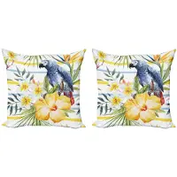 Abakuhaus Papegaai Kussenhoes Set – Tropisch – 2x60x60 cm – Multicolor