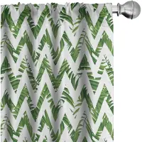 Abakuhaus Palmblad Gordijn – Chevron – 2x75x245 cm – Groen/Wit