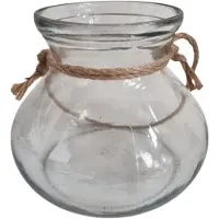 Decostar Glazen vaas met jute