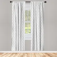 Abakuhaus Geometrische raamgordijnen – 2-panelen 75x245 cm – Zwart/Wit