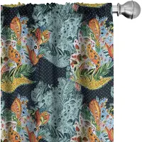 Abakuhaus Paisley Gordijnen – 2x75x175 cm – Microfaser – Blauw/Oranje