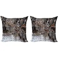 Abakuhaus Dierenwereld Kussenhoesenset – 2x45x45 cm – Dubbelzijdig bedrukt – Rits – Multicolor