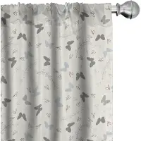 Abakuhaus Flora Voorhang – 2x75x245 cm – Microvezel – Halfverduisterend – Grijs/Ivoor