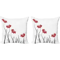 Abakuhaus Bloem Dekokussen – Kussenhoes 50x50 cm – Dubbelzijdige print – Rood/Zwart