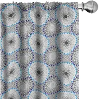 Abakuhaus Mozaïekgordijnen – 2x75×175 cm – halfdonker – lichtgrijs azuurblauw