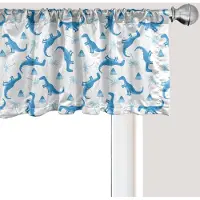 Abakuhaus Dino Raamvalletje, Gordijnvalletje voor Keuken en Slaapkamer met Tunnelzoom, 137 cm x 45 cm, Lichtblauw en Wit