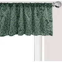 Abakuhaus Bladmotief Raamvalletje, Gordijnvalletje voor Keuken en Slaapkamer met Tunnelzoom, 137 cm x 45 cm, Jagergroen