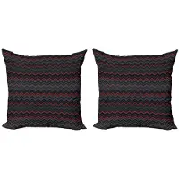 Abakuhaus Kussenhoezen Set – Chevron 2x40x40 cm – Dubbelzijdig Digitaaldruk – Microvezel