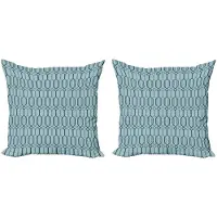 Abakuhaus Kussenhoezen Set – 2x50x50 cm – Dubbelzijdige Digitaldruk – Mikrofaser Turkoois