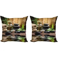Abakuhaus Spa kussenhoes – 2x 40×40 cm – druk – microvezel