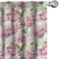 Abakuhaus Bloemen gordijnen – 2x75x245 cm – Microvezel, verduisterend, multicolor wit