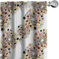 Abakuhaus – Abstracte geometrie gordijnen – 2x75x175 cm – microvezel wit/multicolor