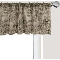 Abakuhaus Grunge Raamvalletje, Gordijnvalletje voor Keuken en Slaapkamer met Tunnelzoom, 137 cm x 45 cm, Bruin Legergroen