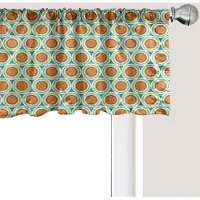 Abakuhaus Retro Raamvalletje, Gordijnvalletje voor Keuken en Slaapkamer met Tunnelzoom, 137 cm x 30 cm, Oranje Crème Zeeblauw