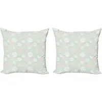 Abakuhaus Mint – Decoratieve kussenhoezen 2-pack – 40x40 cm – Mandelgroen en Roze