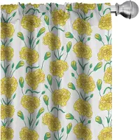 Abakuhaus Nelke – Gordijnen – 2x75x245 cm – halfdonker, microvezel – geel jadegroen wit