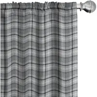 Abakuhaus – Voorhangen Schotse ruit 2x75x175 cm – zwart/lichtgrijs