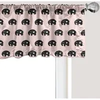 Abakuhaus Etnische raamvalance, Gordijnvalance voor Keuken en Slaapkamer met Tunnelzoom, 137 cm x 30 cm, Wit Zwart en Roze