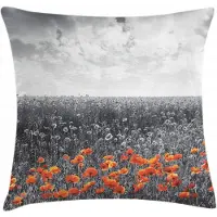 Abakuhaus Kussenhoes – Bloemveld-Graustinten – 60x60 cm – Dubbele print