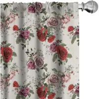 Abakuhaus Shabby Flora Voorhangen – 2x75x245 cm – Microfaser – Halfdonkerend
