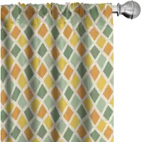 Abakuhaus Retro Gordijnen – 2-delige set 75x175 cm – Microvezel, halfverduisterend – Crème-groen