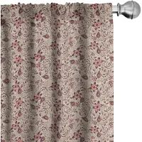 Abakuhaus Gordijnen – 2-delige set 75x245 cm – microvezel, halfdonkerend – Tan Coral