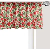 Abakuhaus Poppy raamvalletje, gordijnvalletje voor keuken en slaapkamer met tunnelzoom, 137 cm x 30 cm, groen rood beige