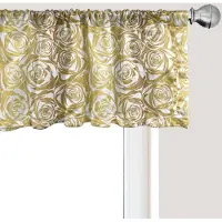 Abakuhaus Bloemenpatroon voor het raam, gordijnvalletje voor keuken en slaapkamer met tunnelzoom, 137 cm x 45 cm, Aardgeel Koffie