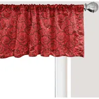 Abakuhaus Rozen Raamvalletje, Gordijnvalletje voor Keuken en Slaapkamer met Tunnelzoom, 137 cm x 30 cm, Robijnrood Vermiljoen