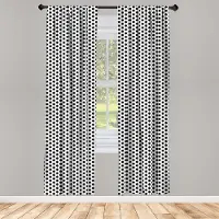 Abakuhaus Voetbal gordijnen – 2x75x225 cm – halfdonker, 100% microfaser – Wit/Zwart