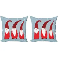 Abakuhaus Gnom Kussenhoes – Set – 2x50x50 cm – Dubbelzijdig – Rits – Microvezel – Vermiljoen