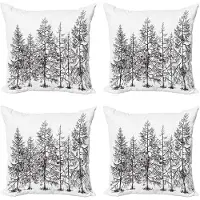 Abakuhaus winter kussenhoes – 4x40x40 cm – dubbelzijdig bedrukt – zwart/wit
