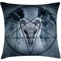 Abakuhaus Horrorhuis Kussenhoes – Dubbelzijdig – Blauw-Teal 50x50 cm