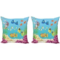Abakuhaus Onderwater Kussenhoes Set – Cartoon Thema – Dubbelzijdig bedrukt – 60x60 cm