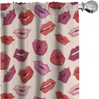 Abakuhaus Kusgordijnen Vivid Lips – 2x75x245 cm – Lichtroze