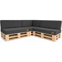Odol-Plusz Palletkussenset 7-delig - Kussens voor palletbank en palletmeubels - UV-bestendig - Voor binnen en buiten, uv grafiet rechts