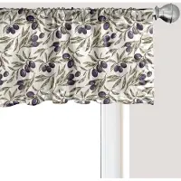 Abakuhaus Olijfgroene raamvalance, gordijnvalance voor keuken en slaapkamer met tunnelzoom, 137 cm x 45 cm, kwarts taupe