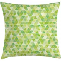 Abakuhaus kussenhoes – driehoeken en piramides – 40x40 cm – dubbelzijdig bedrukt – limettengroen