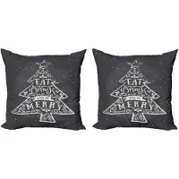 Abakuhaus ISS – Kussenhoes Set 2x45x45 cm – Dubbelzijdig Digitaldruk – Grijs/Kokosnoot