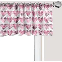 Abakuhaus Valentijnsdag raamvalletje, gordijnvalletje voor keuken en slaapkamer met tunnelzoom, 137 cm x 30 cm, robijnroze