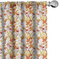 Abakuhaus Herfstgordijnen – 2-delige set – Microvezel – Geel-oranje 75x175
