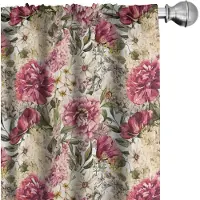 Abakuhaus Bloemen Voorhangen – 2x75x225 cm – Mikrofaser – Halfdonker, Meerkleurig