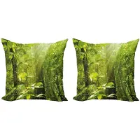 Abakuhaus Natuur Kussenhoes – 2x40x40 cm – Dubbelzijdig bedrukt – Microvezel