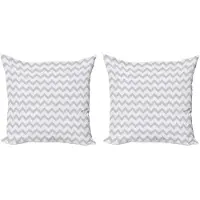 Abakuhaus kussenhoes – 2x45x45 cm – Zigzag, dubbelzijdig bedrukt, microvezel – lichtgrijs