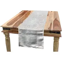 Abakuhaus Tafel-loper – Bruidskant, 40x180 cm, Grijs-Wit