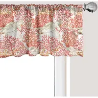 Abakuhaus Onderwater raamvalletje, gordijnvalletje voor keuken en slaapkamer met tunnelzoom, 137 cm x 45 cm, donker koraal en lichtoranje