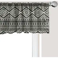 Abakuhaus Southwest raamvalletje, gordijnvalletje voor keuken en slaapkamer met tunnelzoom, 137 cm x 30 cm, zwart en gebroken wit