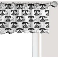 Abakuhaus Retro Raamvalletje, Gordijnvalletje voor Keuken en Slaapkamer met Tunnelzoom, 137 cm x 45 cm, Houtskoolgrijs en Wit